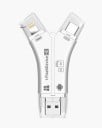 SD- und Micro-SD-Kartenleser 4 in 1 für Telefon und Computer Anschlüsse Lightning USB-C Micro USB und USB 3.0 Kunststoff ABS 8,1 x 5,1 x 1,1 1