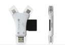 SD- und Micro-SD-Kartenleser 4 in 1 für Telefon und Computer Anschlüsse Lightning USB-C Micro USB und USB 3.0 Kunststoff ABS 8,1 x 5,1 x 1,1 5
