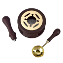 Sealing Set 3 pcs Wax Seal Making Kit Sealing Spoon, Wax Heater and Seal Handle 7