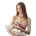 Seamless Nursing Bra with Lace Trimmed V-Neck and Strap Clips without Underwire and a Wide Ribbed Band 9