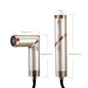 Secador de cabelo multifuncional 5 em 1 com modelador e iões dobrável 3 temperaturas ar quente e frio ABS dourado com acessórios de viagem 2