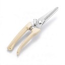 Sécateurs de jardin à lames droites 3 pcs Sécateurs pointus 19,2 cm avec lames en métal et poignée antidérapante beige Pour fleurs et herbes 2
