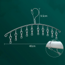 Séchoir à linge en acier inoxydable avec 10 pinces Cintre pour sous-vêtements et chaussettes Cintre en métal avec pinces Gain de place 3
