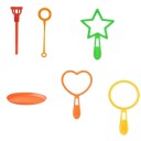 Sechser-Set Blasenblaswerkzeuge aus Kunststoff PE Verschiedene Größen und Formen von Stäben für Kinder Kreatives Zubehör für Outdoor-Spaß und Spiel 1