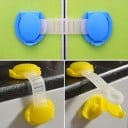 Sécurisation pour enfants sur les meubles Sangle flexible transparente avec capuchons rabattables Tampons en mousse autocollants Plastique 3