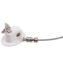 Security Lock for Cabinets with Metal Cable and Key Door Locking Mechanism Metal Alloy White Finish Dimensions 24.5 x 5.5 cm 5