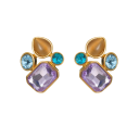 Seda multicolor de collar y pendientes de acero inoxidable Joyería moderna de colores para mujeres uso diario 2