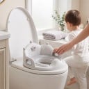 Sedile per bambini e riduttore per WC con maniglie Antiscivolo e regolabile 38 x 34 cm PP e TPE Paracolpi per schizzi Per bambini da 1 a 8 anni 5