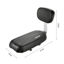 Sediu posterior pentru copii pe bicicletă cu spătar, mânere și suporturi pentru picioare 37x25x16 cm Sediu confortabil pentru bicicletă din PU, oțel, fier 2