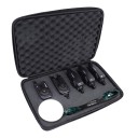 Segnalatori di abboccata HIRISI S7-4D LED segnalazione e ricevitore Set 4 segnalatori in custodia con zip materiale ABS Nero Per la pesca ai carpi 1