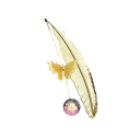 Segnalibro in metallo con piuma e farfalla 11,3 x 2,4 cm segnalibro con catena e pallina di vetro 13