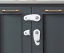 Segurança para crianças para armários Fecho com botão para unir duas portas Montagem adesiva Plástico ABS 9,3 x 3,5 x 1,5 cm 5