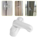 Segurança para janela com braço rotativo Fixação ao quadro da janela Parafusos e tampas incluídos Plástico branco 8,5 x 2 x 3,7 cm 4