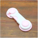 Segurança para portas de armários 5 pcs Fecho de duas peças com extremidades redondas Almofadas adesivas de espuma Plástico Tamanho 9,5 cm 4