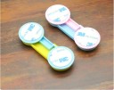 Segurança para portas de armários 5 pcs Fecho de duas peças com extremidades redondas Almofadas adesivas de espuma Plástico Tamanho 9,5 cm 7