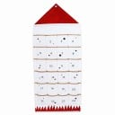 Seinäadventtikalenteri Puuvillainen 24 taskulla Talon muotoinen 48,5 x 119 cm Metallinen lenkki ripustamiseen Lahjoille ja makeisille lapsille 1