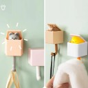 Selbstklebender Haken mit Deckel und niedlichem Tierchen Dekorativer Haken für Handtücher, Schlüssel, Kleidung oder Accessoires 7
