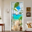Self-Adhesive Door Wallpaper with a Sea Motif 5
