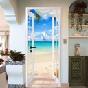 Self-adhesive Door Wallpaper with Beach Motif 4