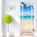 Self-adhesive Door Wallpaper with Beach Motif 6