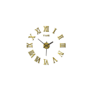 Self-Adhesive Wall Clock with Roman Numerals 40 cm 3D Acrylic Design Modern Decoration Mirror Effect Black Colour Elegant Appearance 3