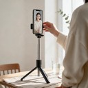 Selfie ράβδος με τρίποδο HTMCK 170 εκ. με Bluetooth τηλεχειριστήριο Τηλεσκοπική Αναδιπλούμενα ποδαράκια Στήριγμα τηλεφώνου Μαύρη για βίντεο 3