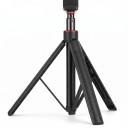 Selfie-stang med stativ 29,5–160 cm til actionkameraer Aluminium seksdelt stang Adapter 1/4 tomme og GoPro Sort Til DJI Insta360 og GoPro 9