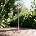 Selfie-stang med stativ og LED-lys med Bluetooth-fjernbetjening Aluminium teleskopisk stang Drejelig telefonholder 360° Pink til rejser 4