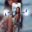 Selfie stick con treppiede 1,7 m e 2 luci LED con controllo Bluetooth Supporto telefonico rotante 360° Vite 1/4 Acciaio inossidabile Nero per video 2