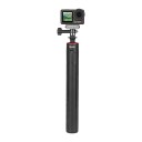 Selfie-Stick mit Stativ 29,5–160 cm für Actionkameras Aluminium Sechsteiliger Stick Adapter 1/4 Zoll und GoPro Schwarz Für DJI Insta360 und GoPro 4