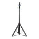 Selfie-tikku jalustalla 29,5–160 cm toimintakameralle Alumiininen kuusiosainen tikku 1/4 tuuman adapterilla ja GoPro Musta DJI Insta360:lle 3