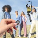 Selfie tyč so statívom 1,7 m s Bluetooth diaľkovým ovládaním Otočný držiak telefónu 360° Závit 1/4 Nerezová oceľ Čierna pre fotenie a videá 5