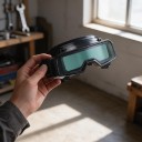 Selvtonende svejsebriller TX-R00 True Color Visir 9 x 3,4 cm Mørkning DIN9 til DIN13 Solarbatteri Sorte Til svejsning 2