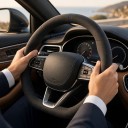 Semišový potah na volant z pravé kože 37 až 38 cm Tvar D so zploštenou spodnou časťou Prodyšný a protiskluzový do auta 6