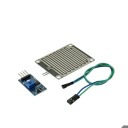 Sensor de gotas de lluvia y humedad para microcontrolador, salida analógica y digital, voltaje 3.3-5V, área 5.5 x 4 cm, azul-dorado 2