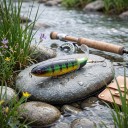 Señuelo de superficie popper 14 cm 35 g con cola giratoria y ojos 3D Dos anzuelo triples Para la pesca de depredadores 7