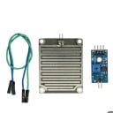 Senzor dešťových kapek a vlhkosti pro mikrokontrolér, analogový i digitální výstup, napětí 3.3-5V, plocha 5.5 x 4 cm, modro-zlatý 1