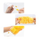 Separador de polvo y telarañas 360° de doble cara 10×20 cm Limpiador amarillo con mango y 10 filtros desechables para la limpieza de techos, muebles 8