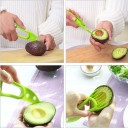 Separador de pulpa 2 en 1 y cuchillo de plástico, herramienta de cocina para pelar y cortar fácilmente frutas y verduras, herramienta de cocina práctica de doble hoja 2