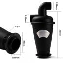 Séparateur de poussière cyclonique 320 mm avec coude à 90° Aspirateur d'extraction d'atelier Séparateur de saleté puissant Raccords de tuyau Kit 2