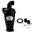 Separator de praf ciclonic 320 mm cu cot de 90° Aspirator pentru extracția din atelier Separator puternic de impurități Conexiuni pentru furtun Kit de montaj 1
