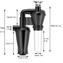 Separator de praf cu ciclon de 50 mm, fără sac, cu dublu sistem de separare pentru atelier, cu accesorii pentru aspiratoare și extracția impurităților 5
