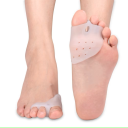 Separatore per dita in gel con protezione laterale contro l'attrito Correzione dell'alluce valgo e delle dita a martello Colore bianco fino a trasparente 1 paio 4