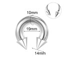 Septum Piercing 10 x 19 x 14 mm Hufeisenform mit Spitzen aus Edelstahl Extra massives Piercing für die Nasenscheidewand 2