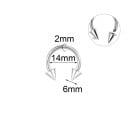 Septum piercing onder de vorm van een hoefijzer met punten 2 x 14 x 6 mm Van roestvrij staal Klassieke zilveren sieraden voor de neus en universeel 2