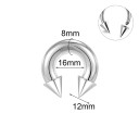 Septumpiercing 8 x 16 x 12 mm Hästskoform med spetsar i rostfritt stål Extra uttrycksfullt septumpiercing 2