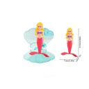 Sereia na concha 12,5 × 7,5 × 2,8 cm Concha transparente azul ou rosa Brinquedo autoaberto para a água Boneca de cor aleatória Diversão no banho 2
