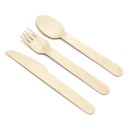 Série de couverts en bois 150 pcs 4