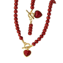 Série inoubliable collier de perles 44 cm et bracelet 21 cm Bijoux en perles élégants pour filles Alliage de zinc 4