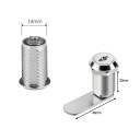 Serratura a camma con 2 chiavi 30 mm 46 mm lega di zinco argento per mobili e cassette postali sicurezza porte 3